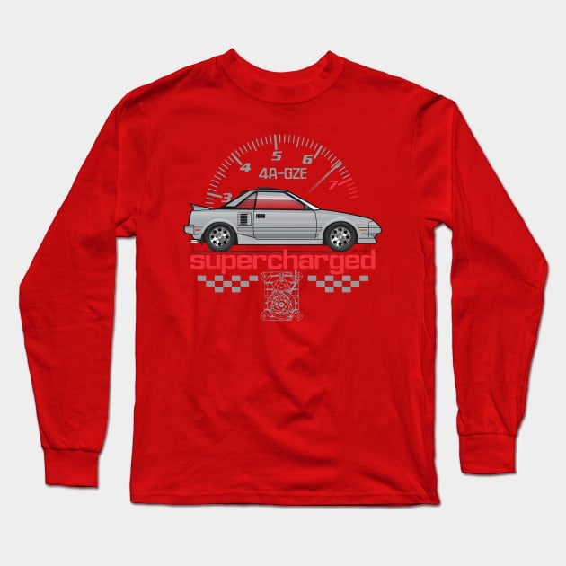 Supercharged-Silver Long Sleeve T-Shirt by JRCustoms44